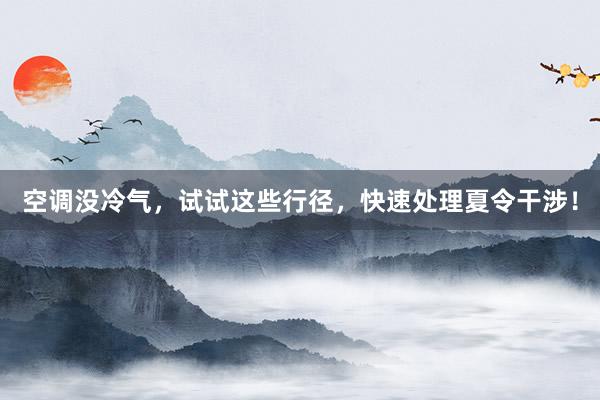 空调没冷气，试试这些行径，快速处理夏令干涉！